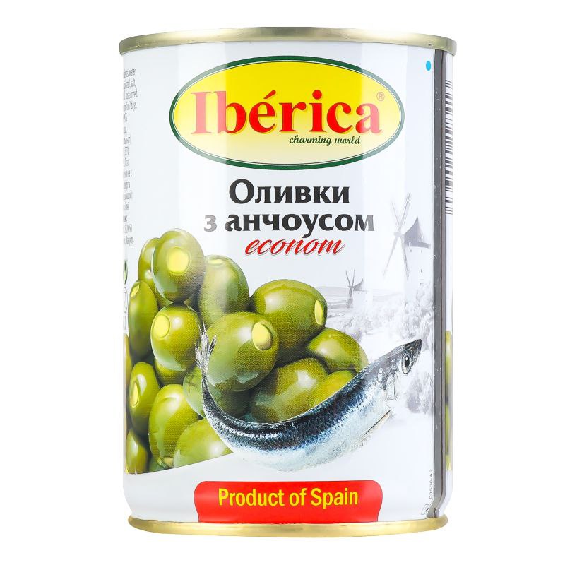 Оливки Iberica фаршировані анчоусом з/б 280г